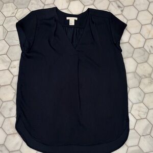 Women's Navy Short Sleeve Blouse